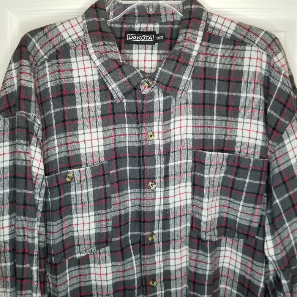 Dakota Men's Plaid Flannel Long Sleeve Shirt Size: 3XL